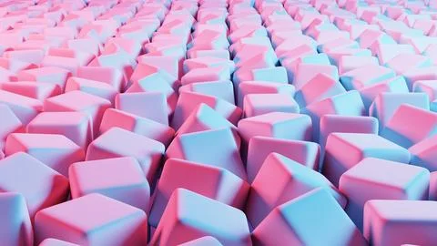 3D background composed of soft cubes, creating a visually appealing and tacti Stock Illustration