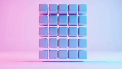 3D background composed of soft cubes, creating a visually appealing and tacti Stock Illustration