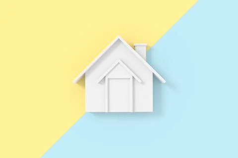 3D background design with home model. Stock Illustration