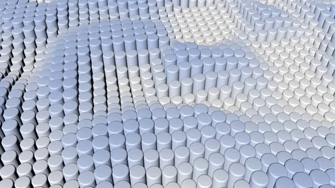 3D background with dynamically moving cylinders. Stock Footage 114660404