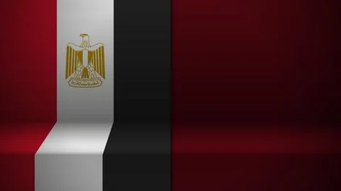 3d background with flag of Egypt Ilustración de archivo