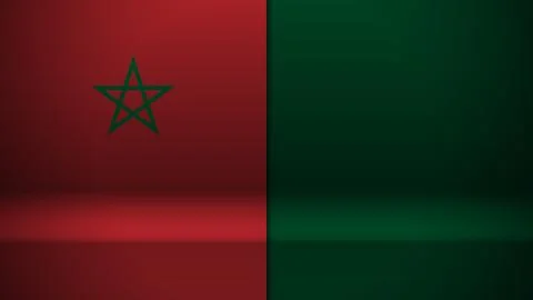 3d background with flag of Morocco Stock Illustration