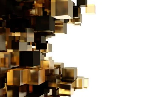 3d background glass cubes of different height. 3d rendering. Stock Illustration