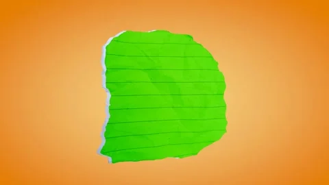 3d background of green torn paper with orange gradient background Stock Footage 282918084