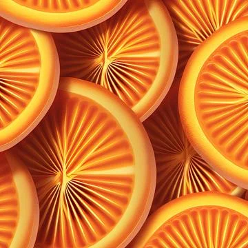 3d background illustration of slices of fresh orange Stock Illustration