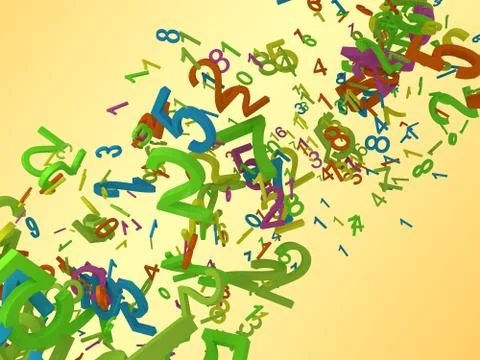 3D background with numbers 스톡 일러스트