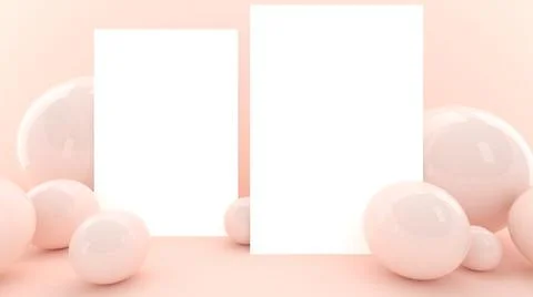 3d background with paper sheet. Place for text. Ball. Sphere. Bubble. Stock-Illustration