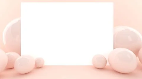 3d background with paper sheet. Place for text. Ball. Sphere. Bubble. Stock-Illustration