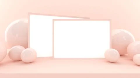 3d background with paper sheet. Place for text. Ball. Sphere. Bubble. Stock-Illustration