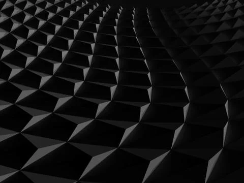 3d  background with parametric black structure Illustrazione stock