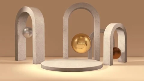 3d background products display podium scene with geometric platform 스톡 동영상 268576888