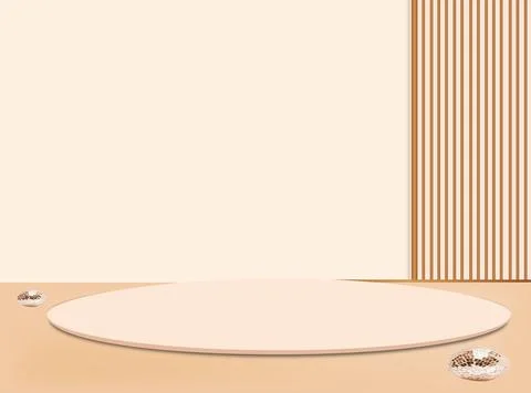 3d background products display podium scene with palm leaf geometric platform Stock Illustration