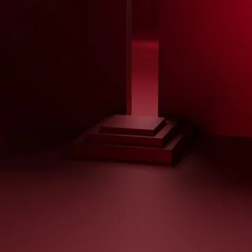 3d background products display a red podium with a platform Stock Illustration