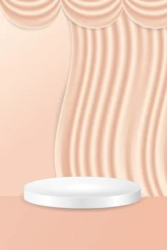 3D background with realistic white podium. Abstract minimal scene on background Stock Illustration