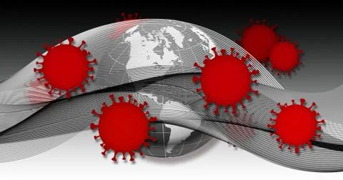 3d background, red texture, COVID-19 CORONAVIRUS PANDEMIC Stock Illustration