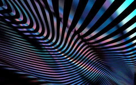 3d background render of abstract art curved three dimensional geometric lines Stock Illustration