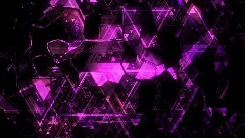 3D background rendering based on luminous color geometric shapes of different Stock Illustration