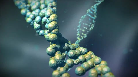 3D Background With Rotating Dna String 4K. ultra HD. Stock Footage