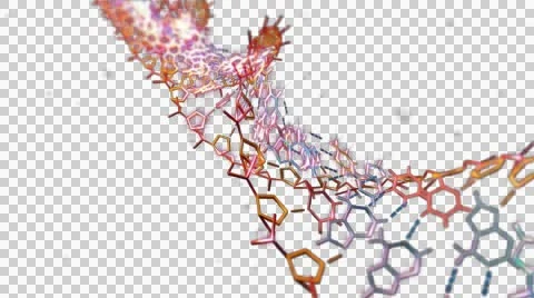 3D Background With Rotating Dna String 4K. ultra HD. Alpha Channel. Stock Footage