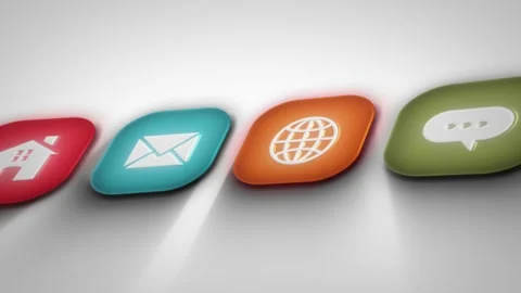 3d Background OF Social Network Icons Animation Video stock 142220133