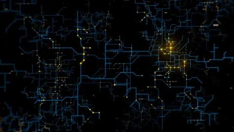 3d background. Technology circuit like concept. Abstract data pattern rendere Stock Illustration