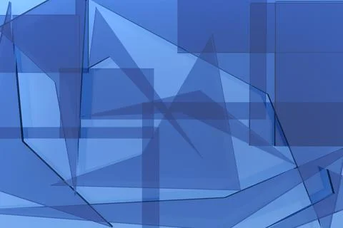 3D background of translucent blue glass fragments of geometric shapes Stock Illustration