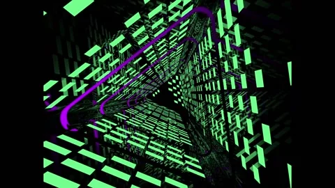 3d background video motion camera flay in the middle of moving cubes Stock Footage 140338054