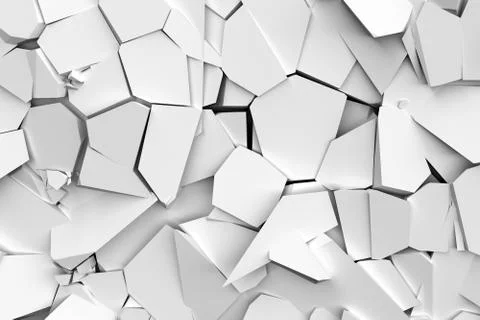 3d background of white floor damage and cracked. イラスト素材