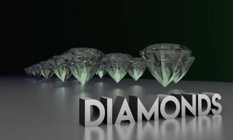 3D background for you to enjoy with diamonds Stock Illustration