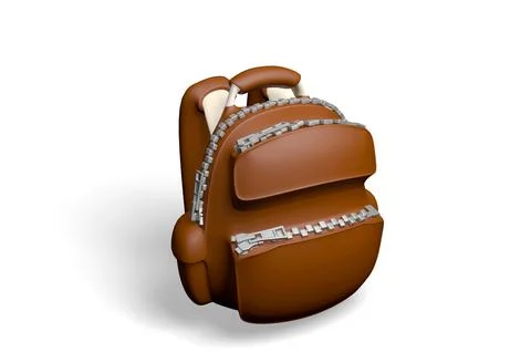 3D backpack icon Stock Illustration