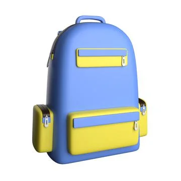 3D backpack for school supplies isolated on white Stock Illustration