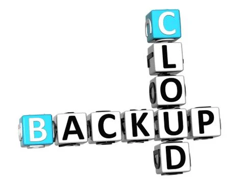 3d backup cloud crossword cube words Stock Illustration