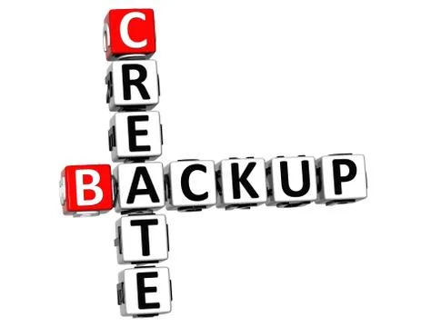 3d backup create crossword text Stock Illustration