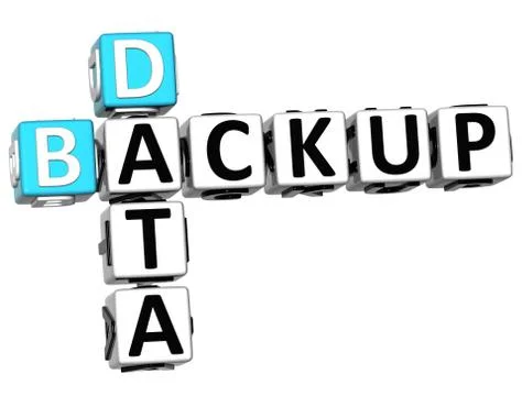 3d backup data crossword Illustrazione stock