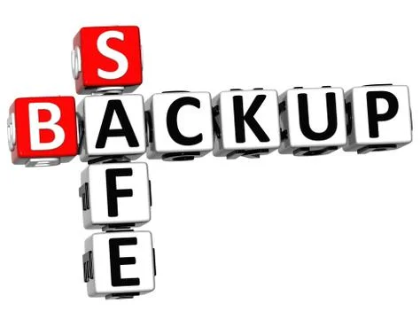 3d backup data crossword Stock Illustration