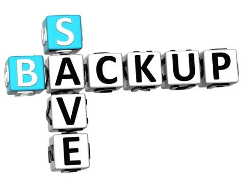 3d backup data crossword Illustrazione stock