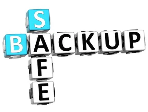 3d backup data crossword Illustrazione stock