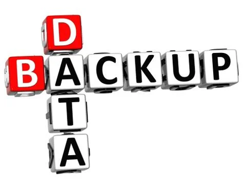 3d backup data crossword Illustrazione stock