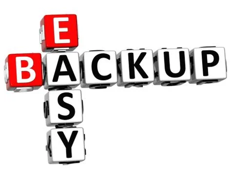 3d backup data crossword Stock Illustration
