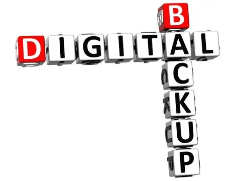 3d backup digital crossword Stock Illustration