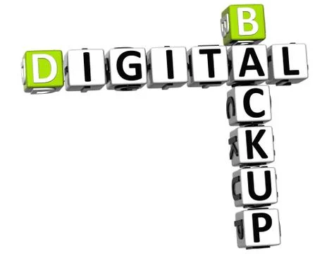 3d backup digital crossword Stock Illustration