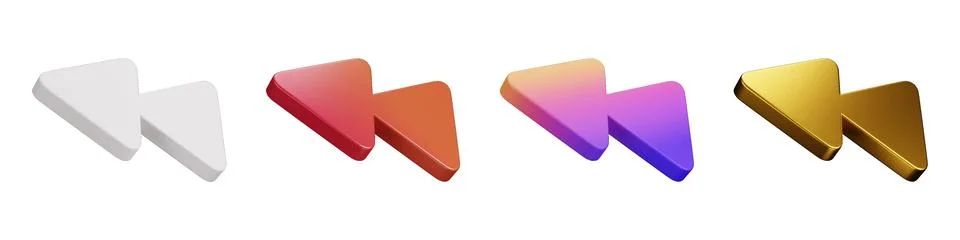 3D backward button creative media graphics and icons 스톡 일러스트