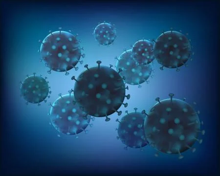 3D Bacteria virus cell background. Vector illustration. Stock Illustration