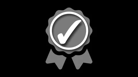 3d Badge with Checkmark Symbol Animation, Representing Approval or Certific.. Stock Footage 307955979