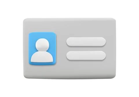3d Badge with personal data icon. ID card with user photo and information Stock Illustration