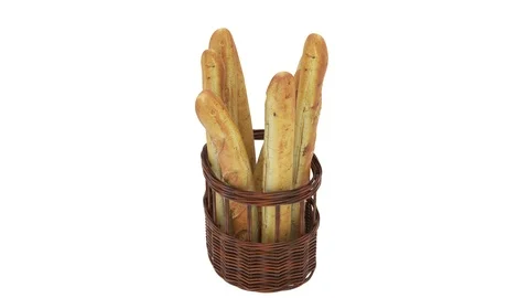 3D Baguette Bread. Looped. Stock Footage 90853741