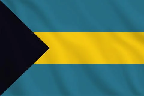 3D Bahamas waving flag pattern background. Realistic national flag design. .. Stock Illustration