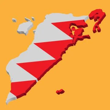 3D Bahrain Map Flag Vector illustration eps 10 イラスト素材