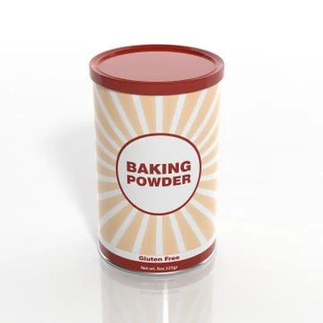 3D Baking Powder can isolated on white Illustrazione stock