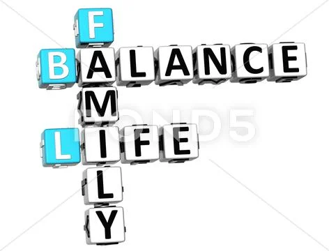 3d balance life family crossword Stock Illustration